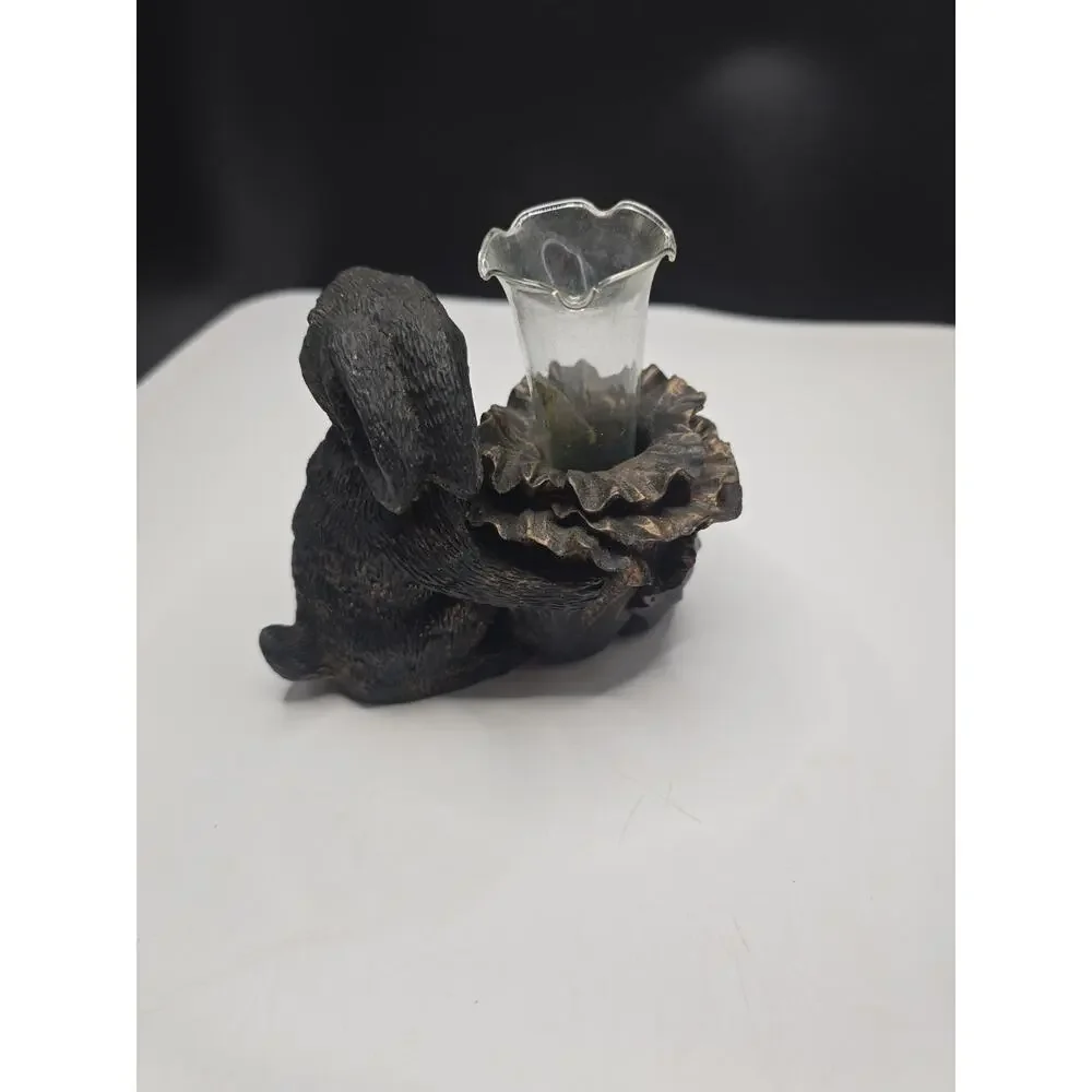 Black Rabbit Flower Vase Decorative Collectible 4